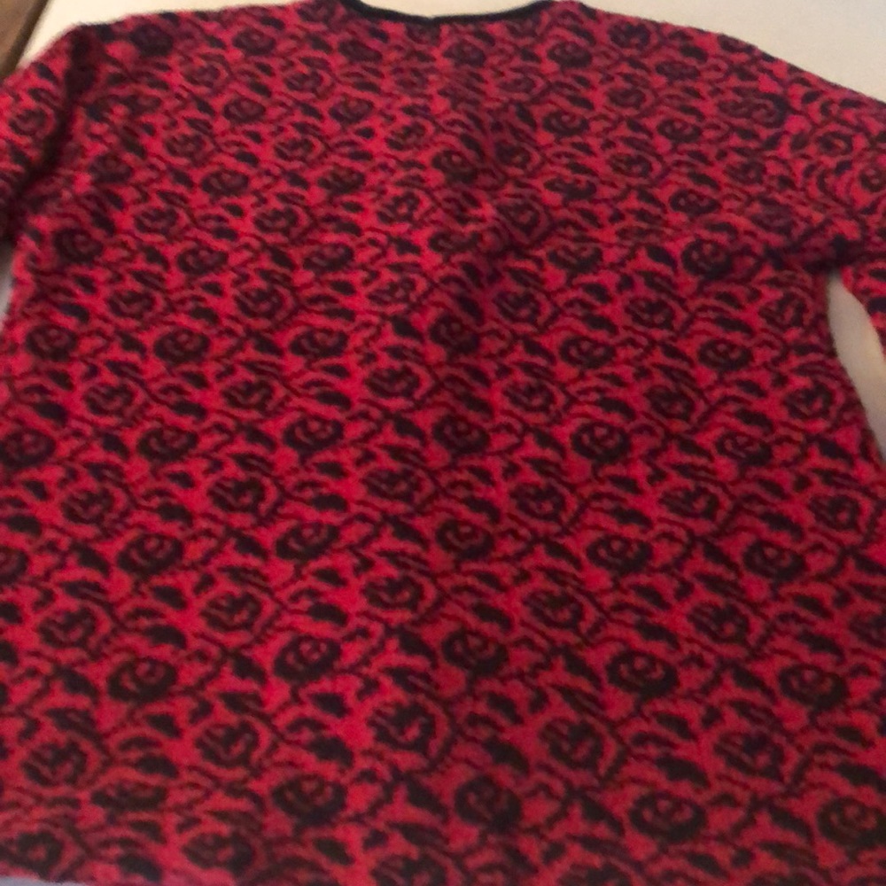 Talbots red and black cardigan - Picture 6 of 8